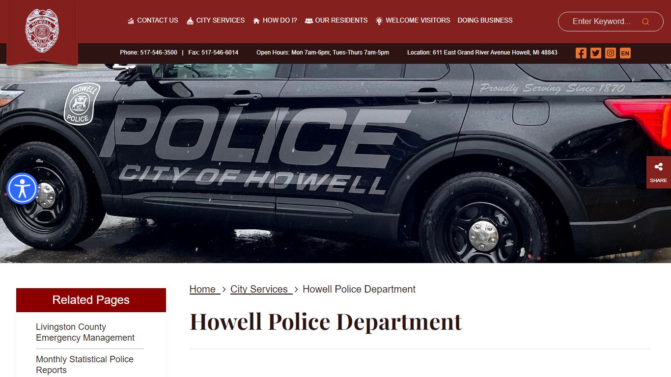 Howell Police Department - cityofhowell.org